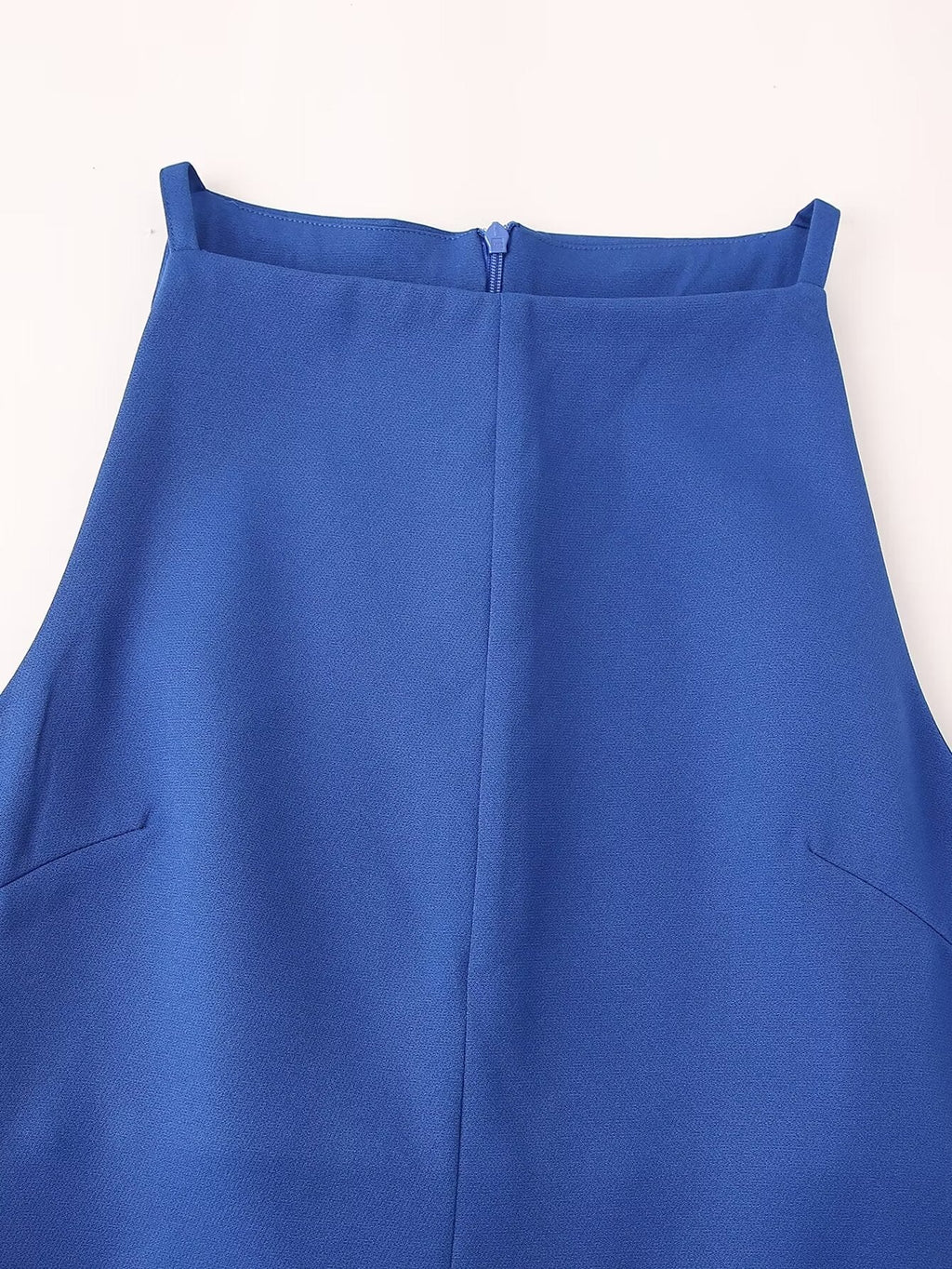Women Clothing Summer Blue Color Back Cross Design Midi Dress