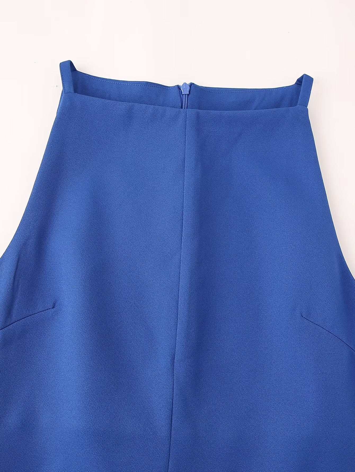 Women Clothing Summer Blue Color Back Cross Design Midi Dress