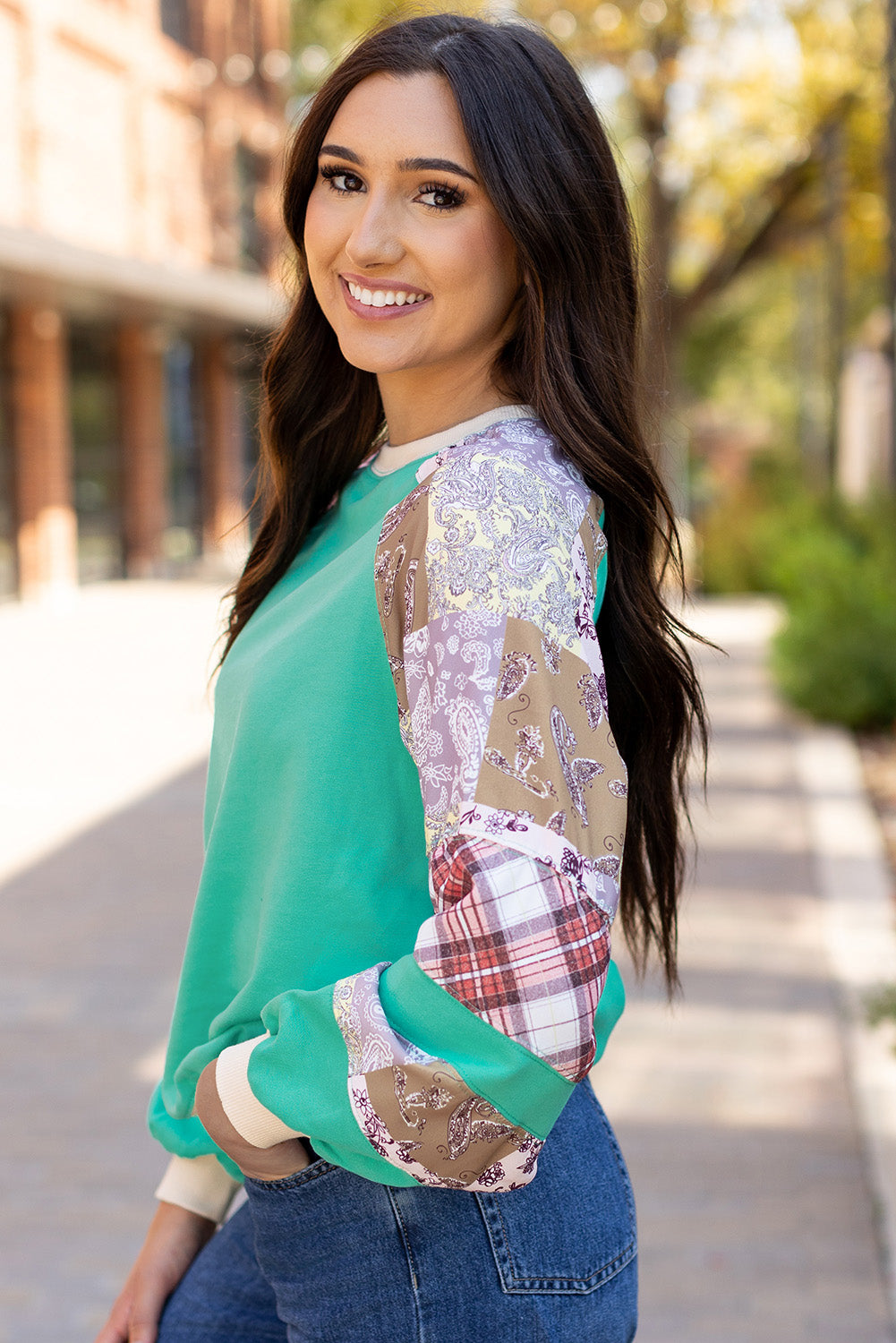Maeve Sleeve Raglan top Long Sleeve Top