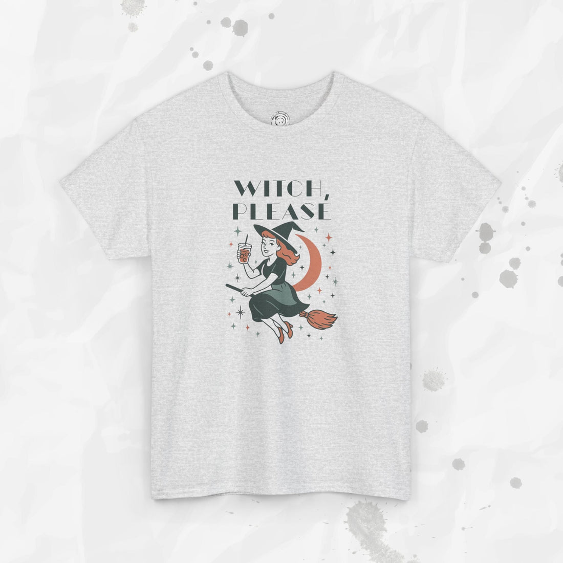 Witch Please Graphic T-Shirt Vintage Style Witchy Crewneck Tee - Image 2