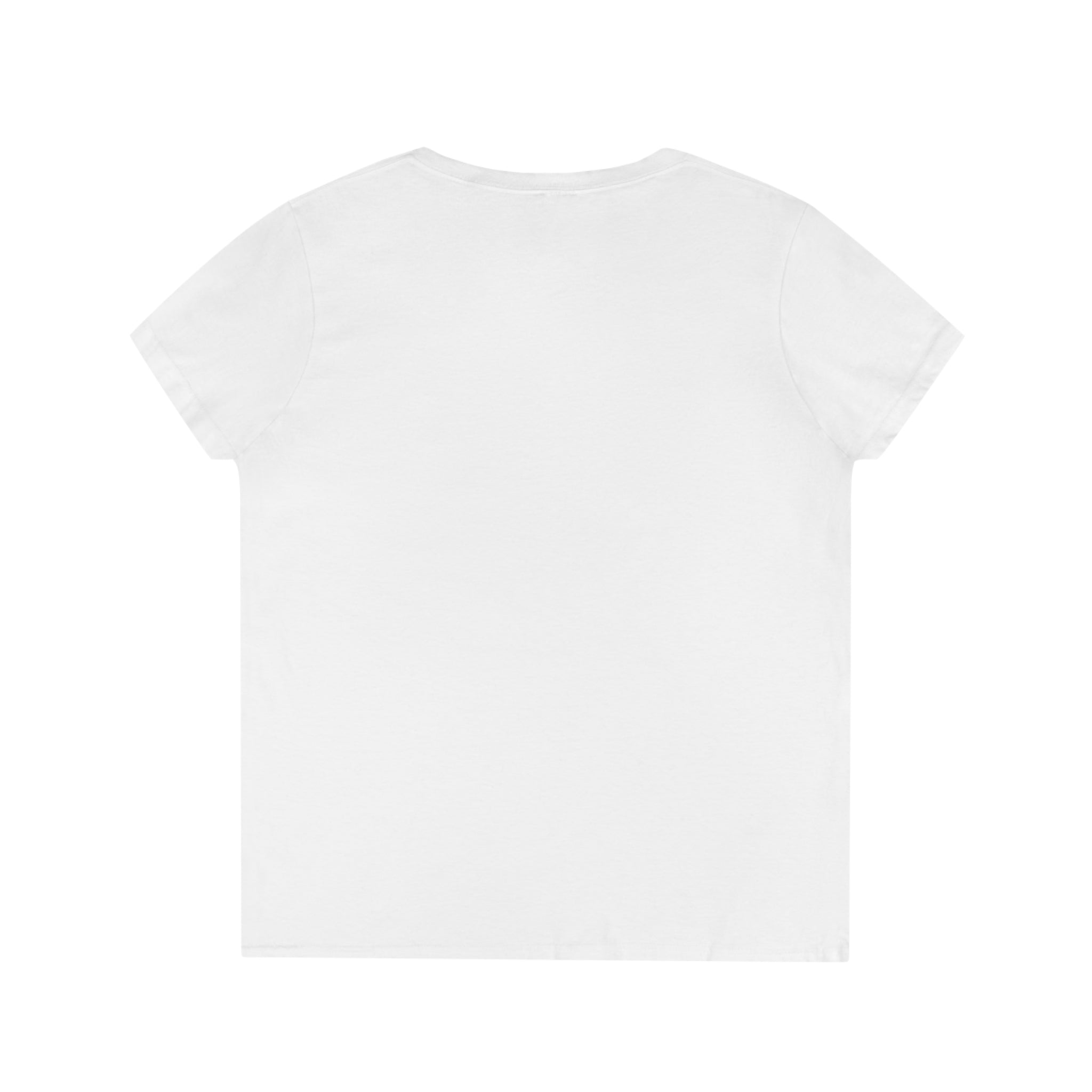 Women's V-Neck Cotton T-Shirt with 3 Hearts Print