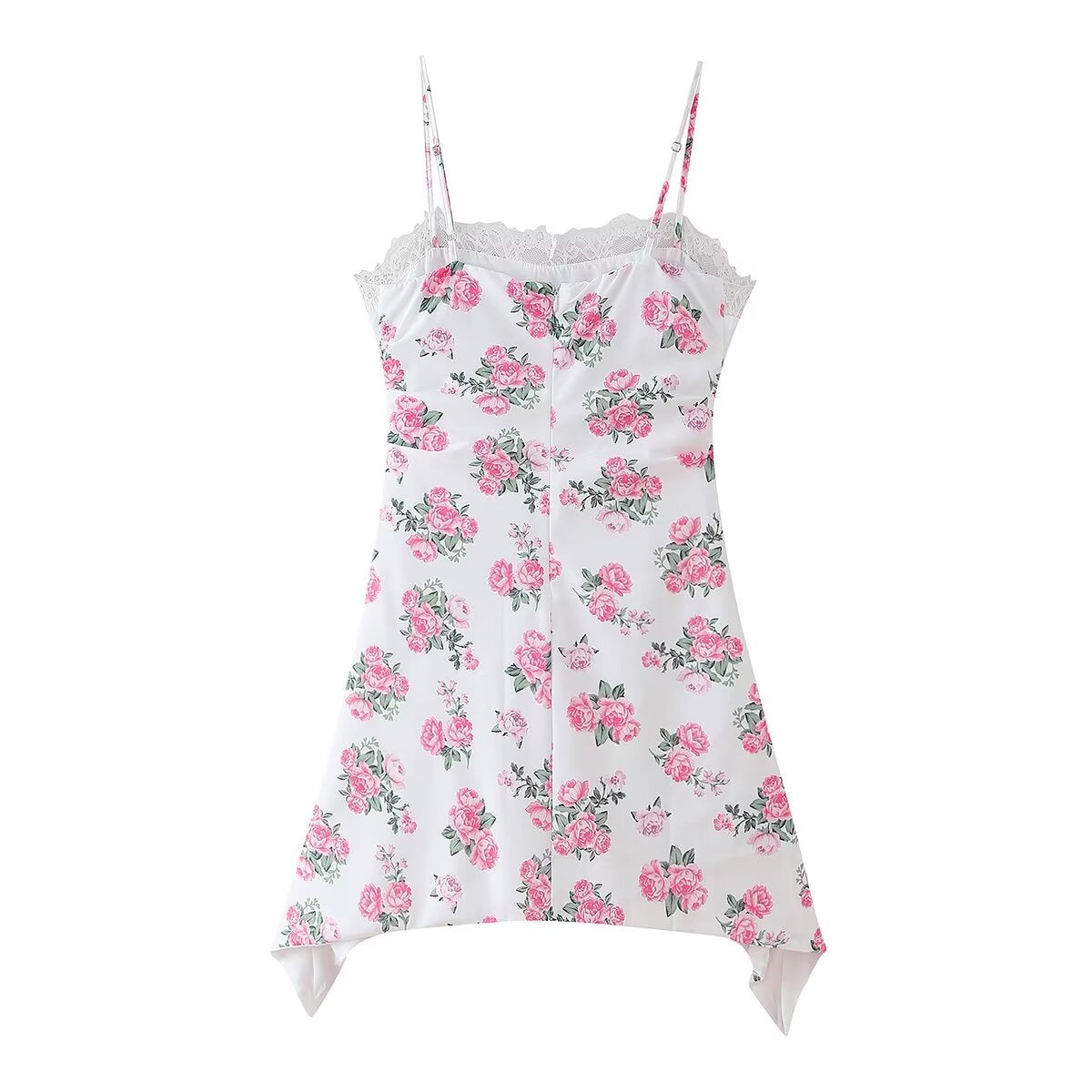 Spring Women Clothing Casual Lace Decorative Floral Suspender Dress