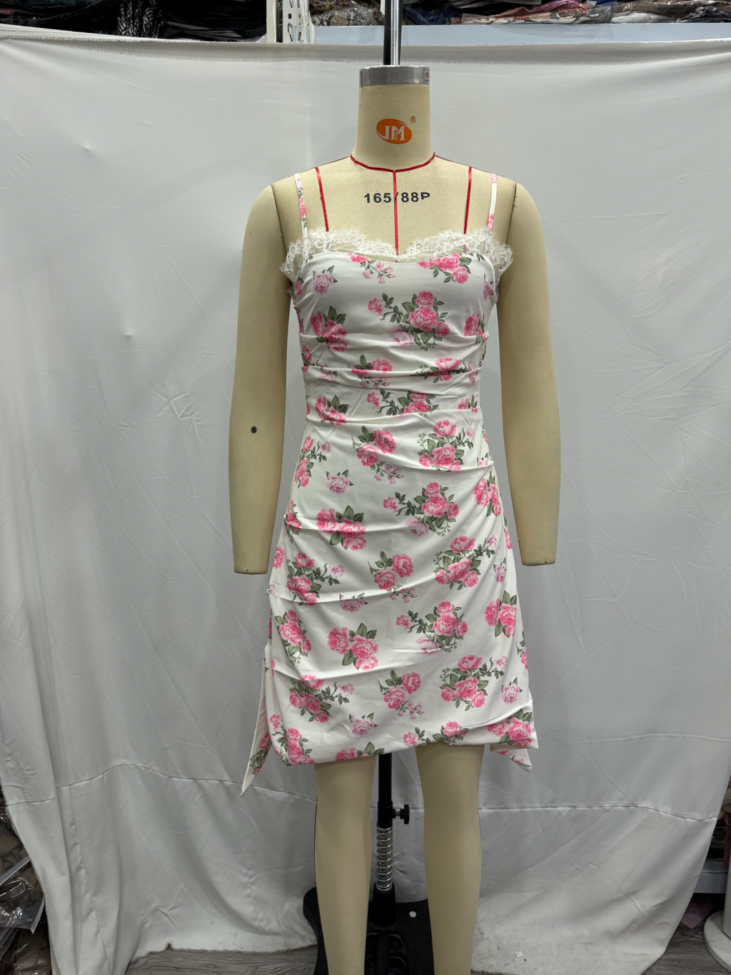Spring Women Clothing Casual Lace Decorative Floral Suspender Dress