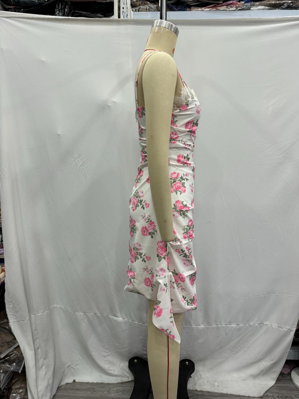 Spring Women Clothing Casual Lace Decorative Floral Suspender Dress