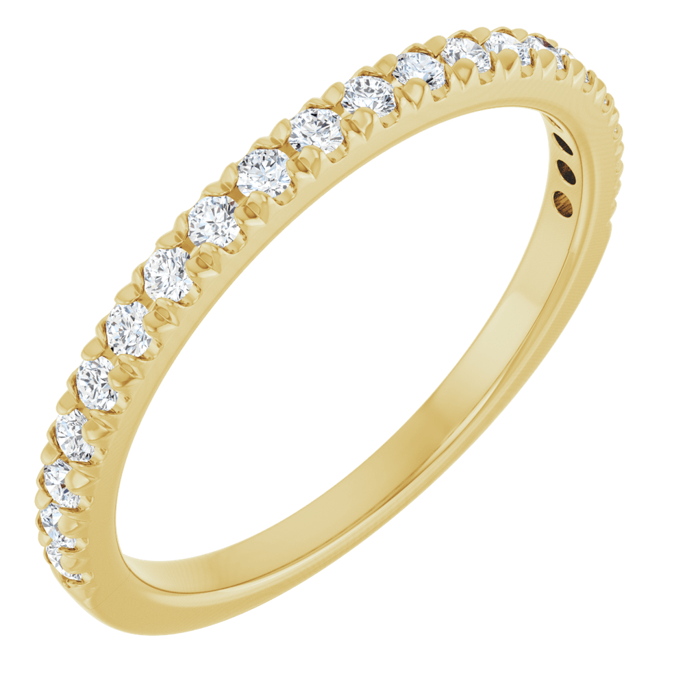 1/4 CTW Natural Diamond French-Set Anniversary Ring  14K Yellow Gold