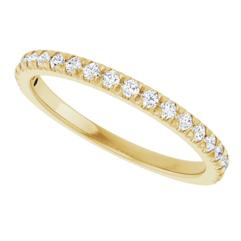 1/4 CTW Natural Diamond French-Set Anniversary Ring  14K Yellow Gold