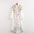 Summer Women Clothing Casual Belt Decorative Lace Stitching Positioning Printing Dress