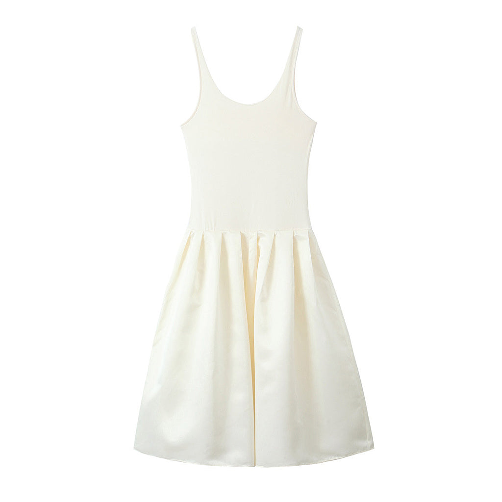 Women Clothing Women Elegant Solid Color Sling Dress
