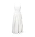 French Hollow Out Cutout Lace Band A Swing Sling Dress Women Summer Slim Fit Maxi Dress