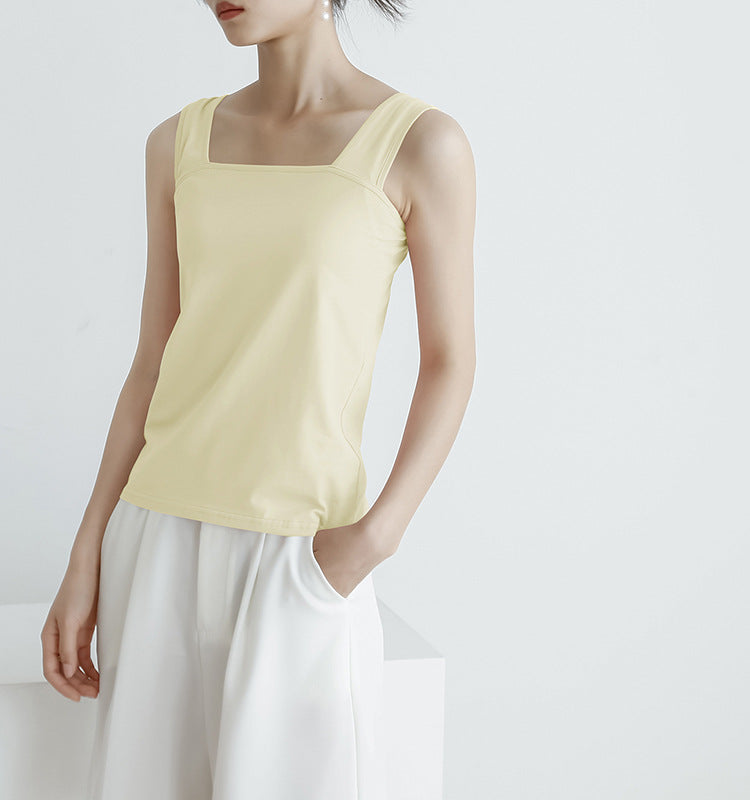 Summer Vest Women Cold Solid Color Cotton Base Ride T Shirt Women Sling