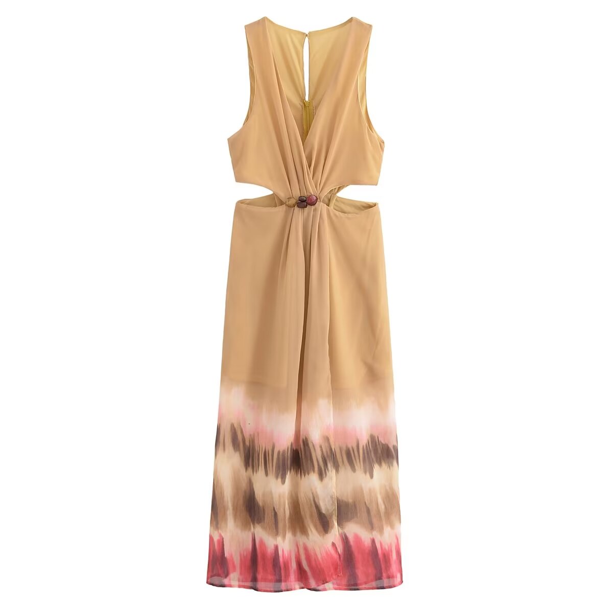 Summer Pants Women Open Design Tie Dye Midi Dress