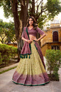 Multicolor Vichitra Silk Printed Lehenga Choli with Dupatta