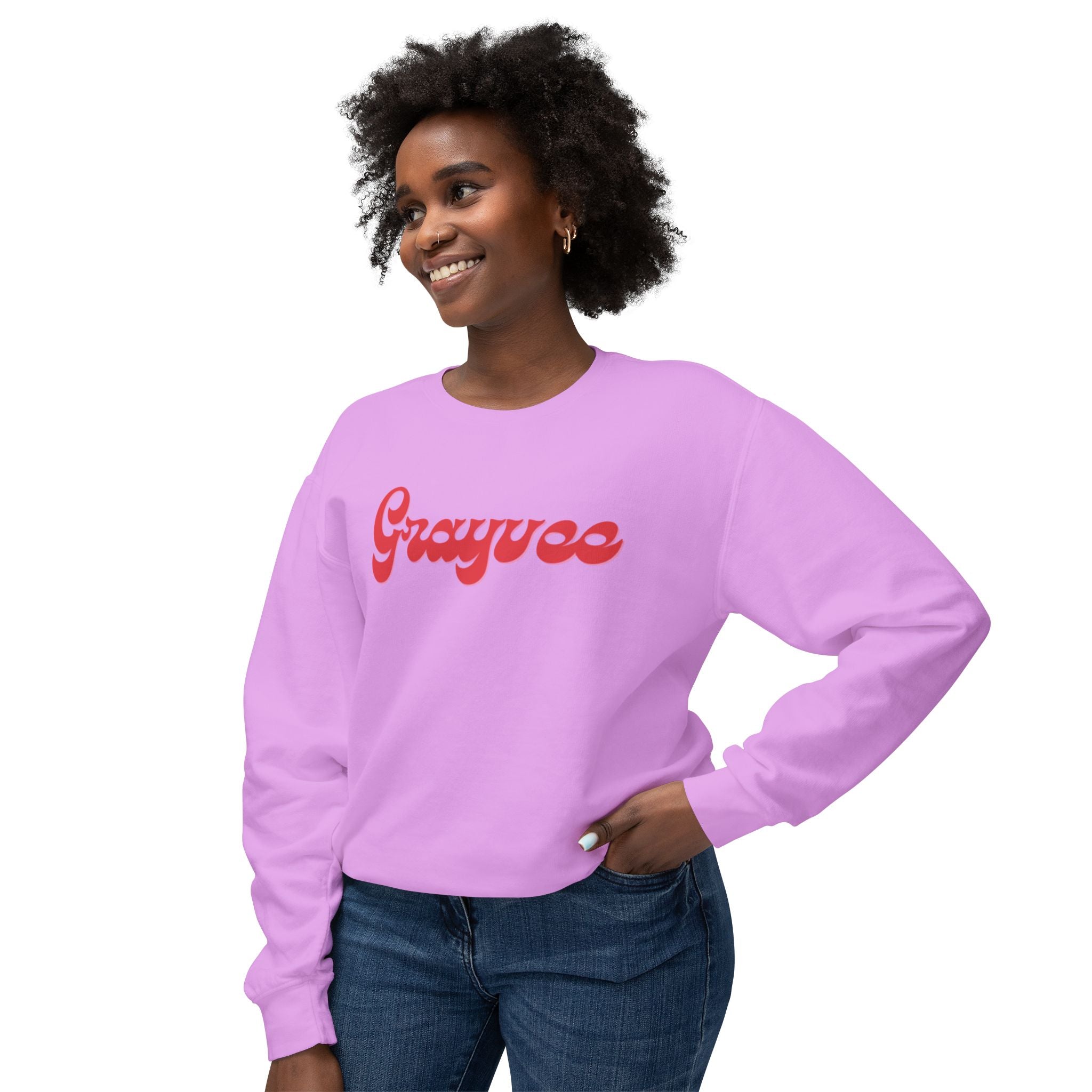 Unisex Lightweight Crewneck Sweatshirt in Charcoal and Cream
