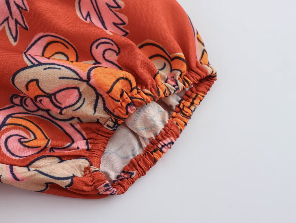 Summer Women Clothing Elegant Slightly Mature Printed Midi Dress