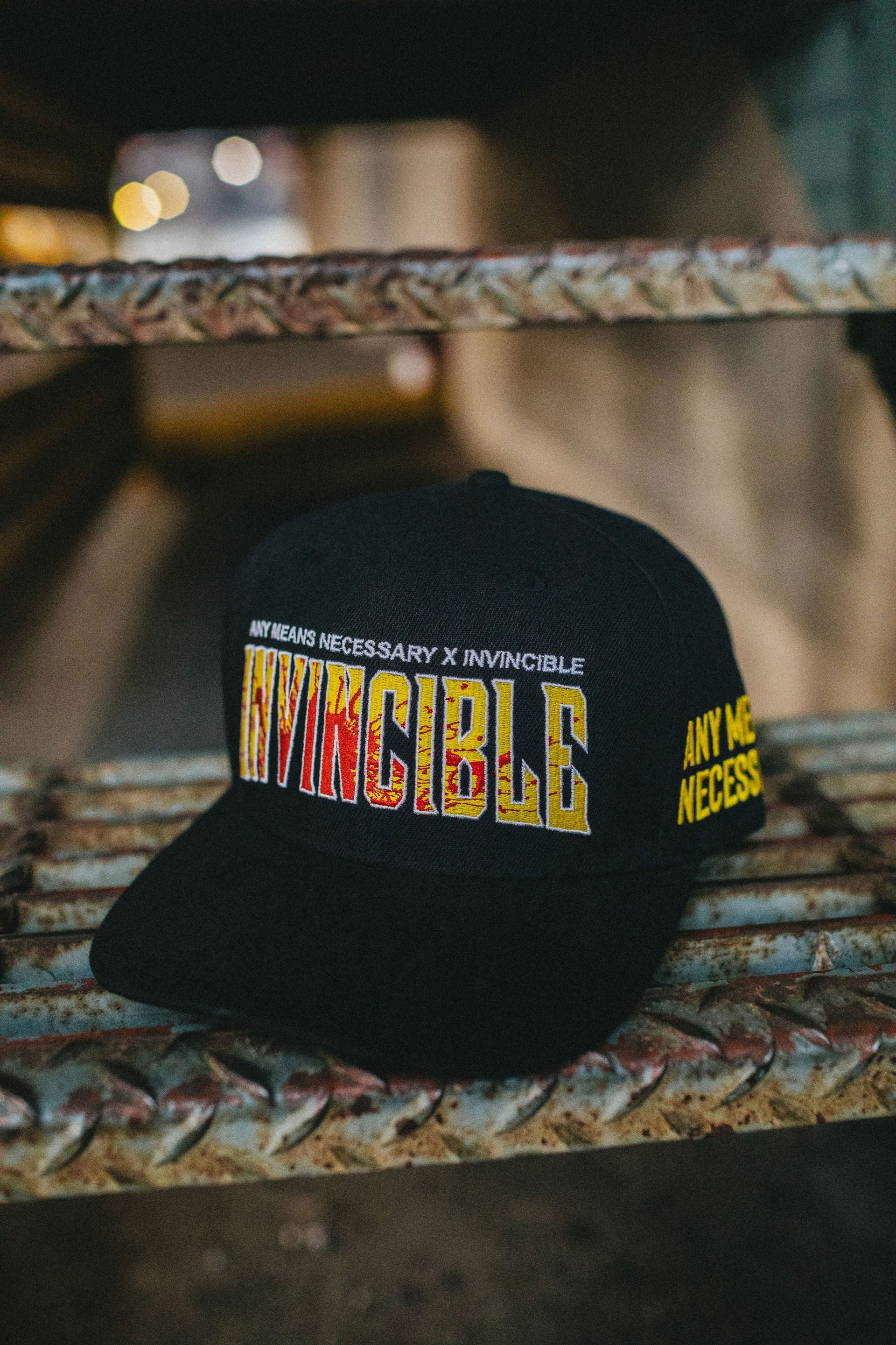 Invincible Splatter Snapback Hat in Black - Image 10