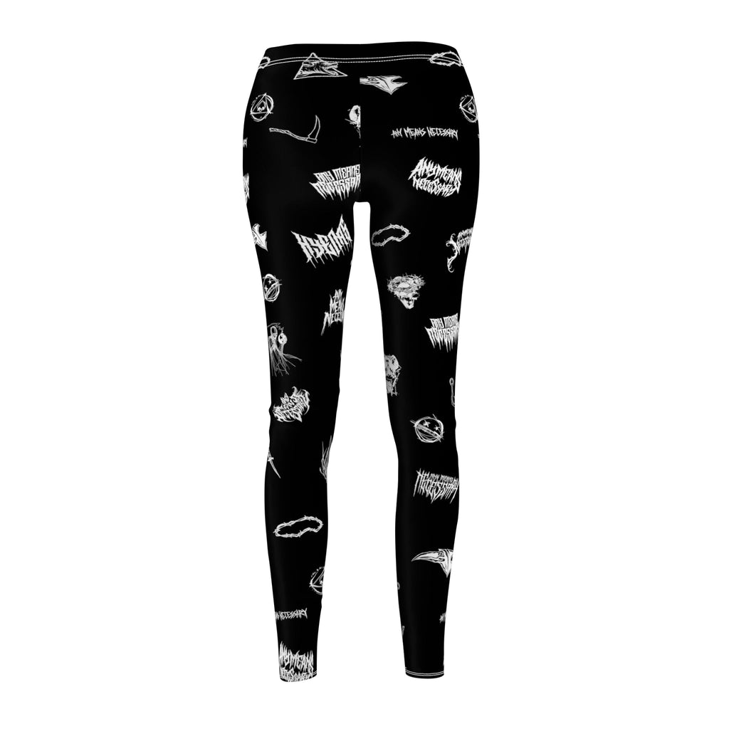 Wingbats Graphic Print Leggings Black Skinny Fit Pants - Image 3