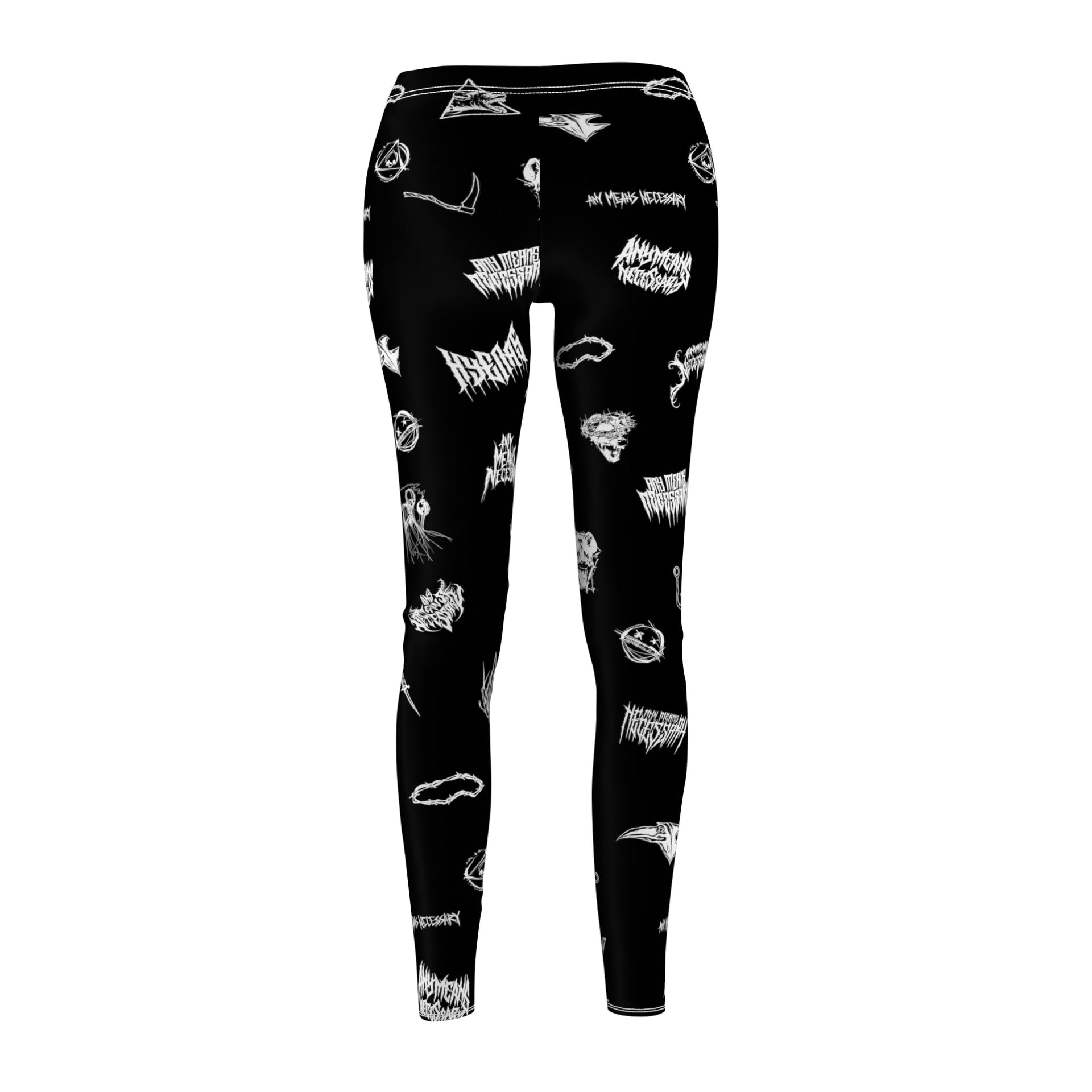 Wingbats Graphic Print Leggings Black Skinny Fit Pants - Image 3