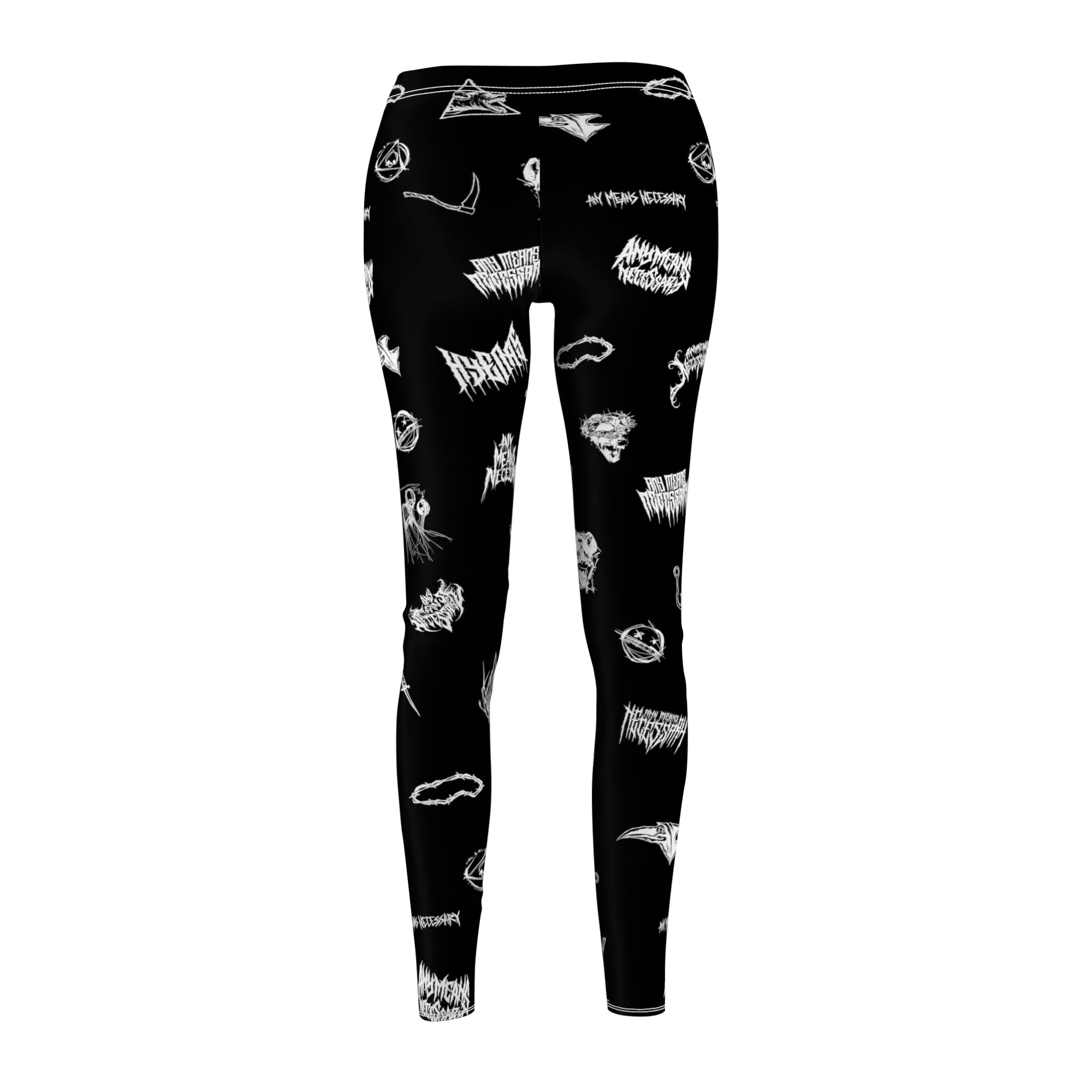 Wingbats Graphic Print Leggings Black Skinny Fit Pants - Image 3