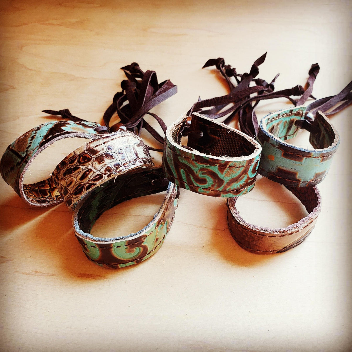 Women's Narrow Genuine Leather Cuff Bracelet
