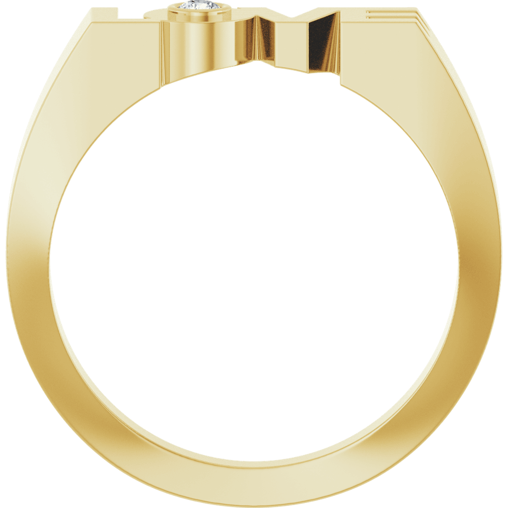14K Gold LOVE Ring with Natural Diamond  0.03 CT