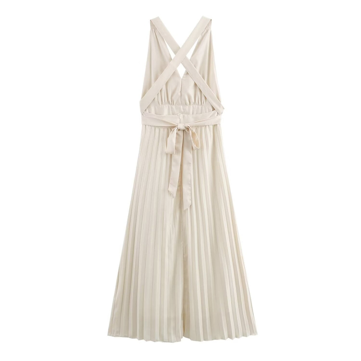 Summer Dress Sexy Back Hollow Out Cutout Cross Strap Design Dress