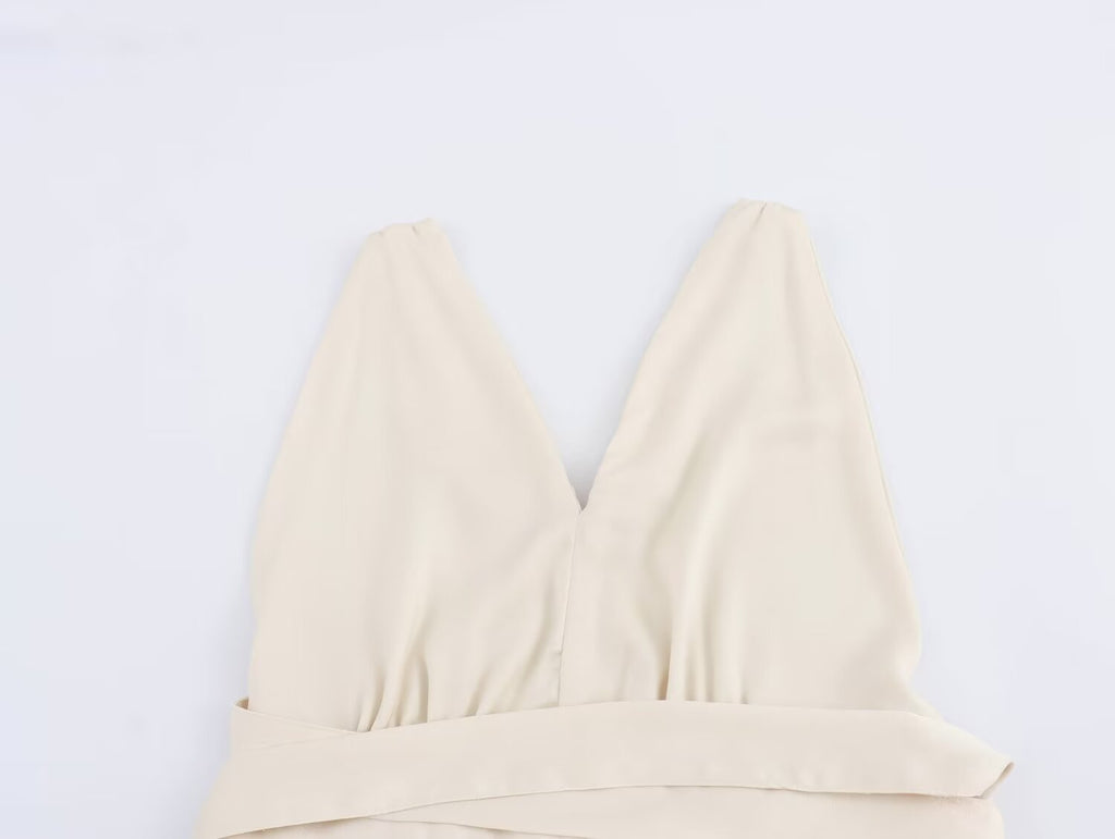 Summer Dress Sexy Back Hollow Out Cutout Cross Strap Design Dress