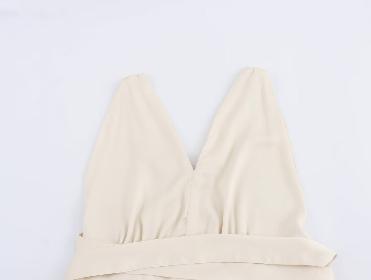 Summer Dress Sexy Back Hollow Out Cutout Cross Strap Design Dress