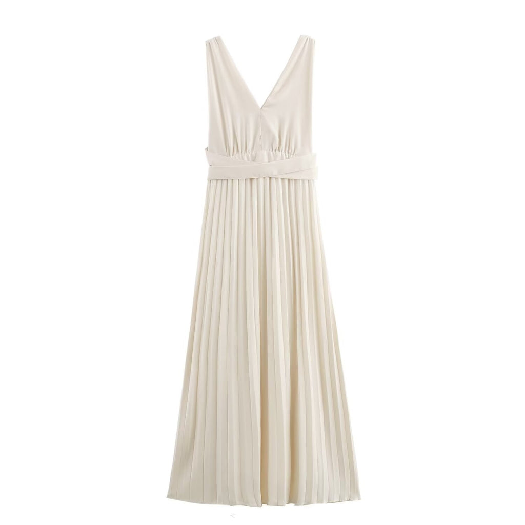 Summer Dress Sexy Back Hollow Out Cutout Cross Strap Design Dress