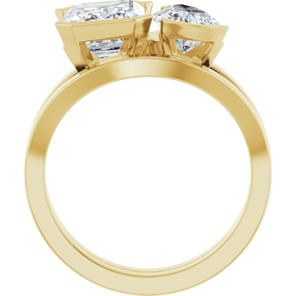 Élodie Two-Stone Engagement Ring with Pear Diamond in Platinum