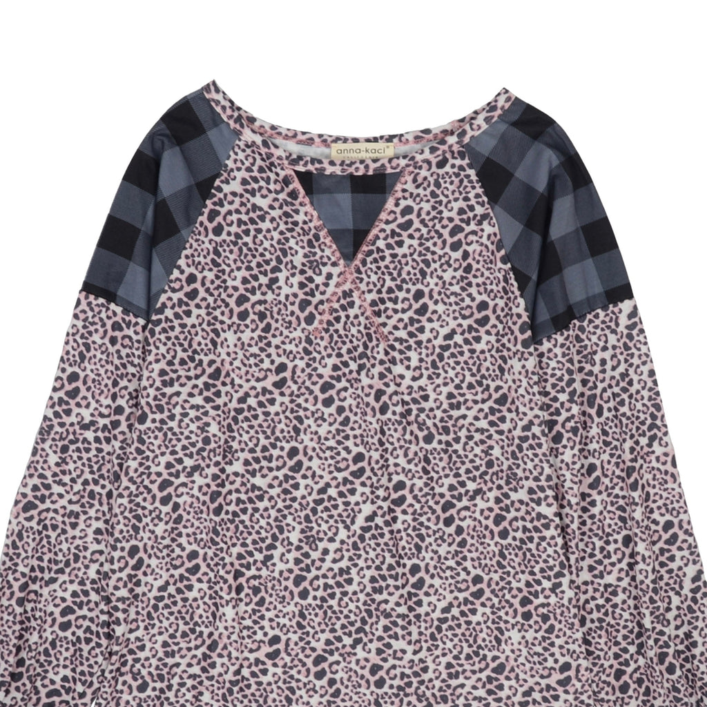 Two Tone Mixed Print Sweater