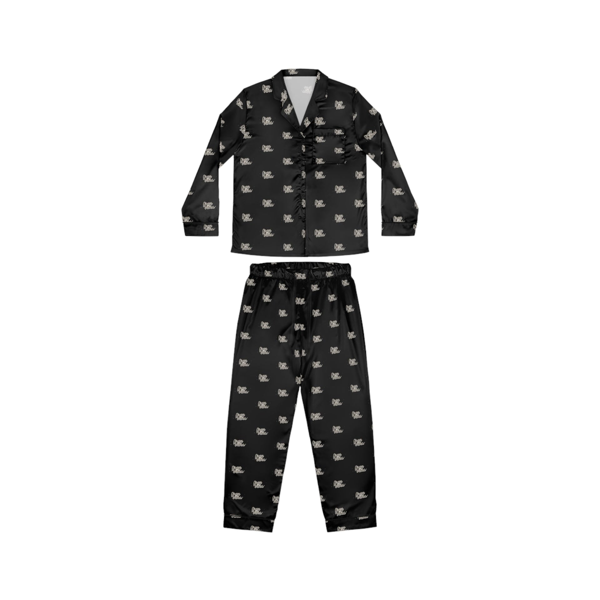 Women's Gray Satin Pajamas Set - Soft Elegant Sleepwear