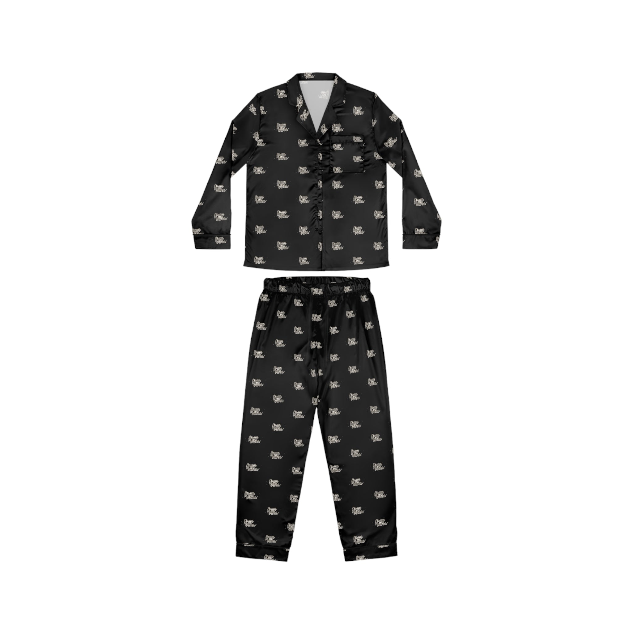Women's Gray Satin Pajamas Set - Soft Elegant Sleepwear