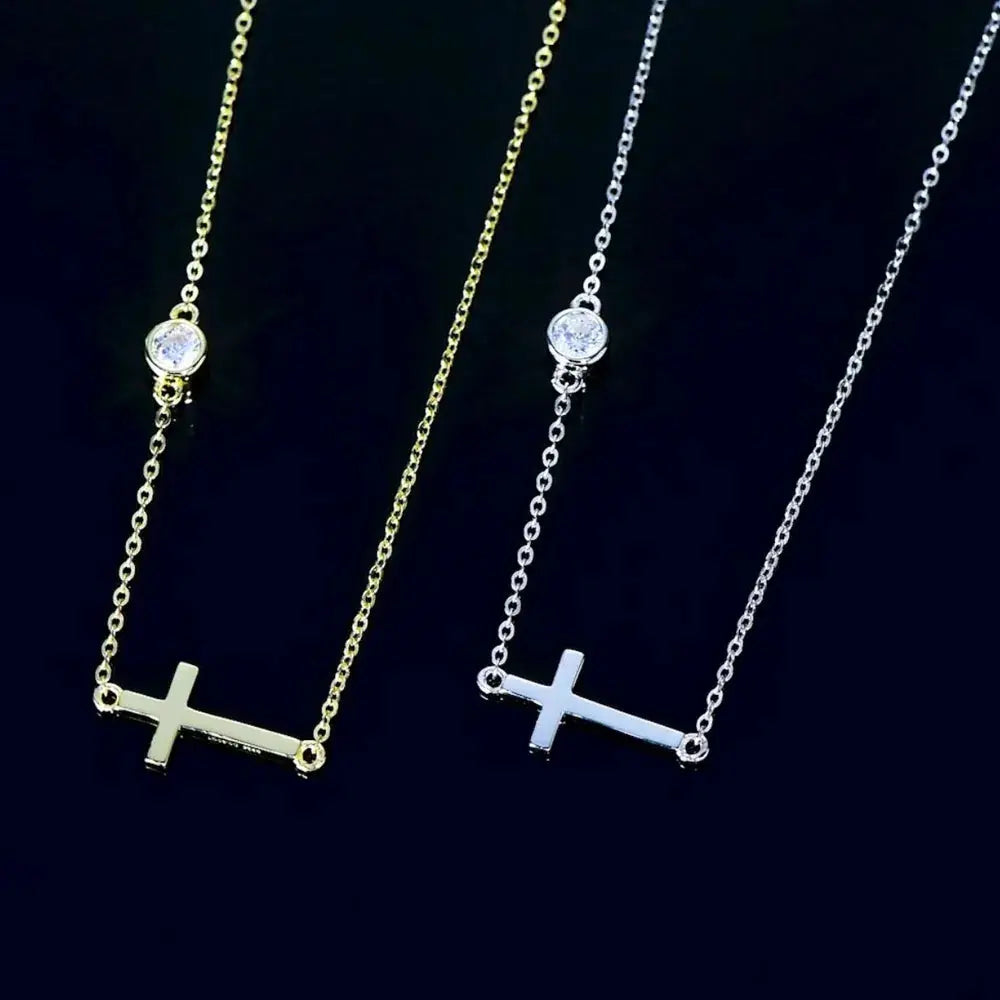 Cross 925 Sterling Silver Moissanite Necklace