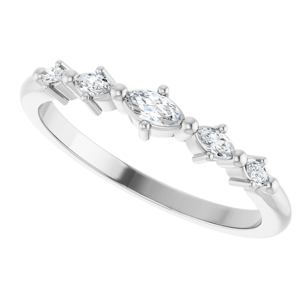 Étoile Marquise Diamond Ring in Silver - Classic Minimalist Style