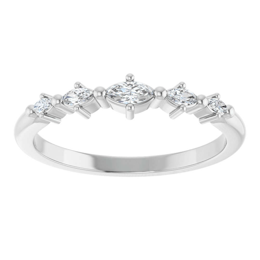 Étoile Marquise Diamond Ring in Silver - Classic Minimalist Style