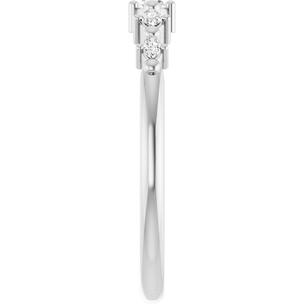 Étoile Marquise Diamond Ring in Silver - Classic Minimalist Style