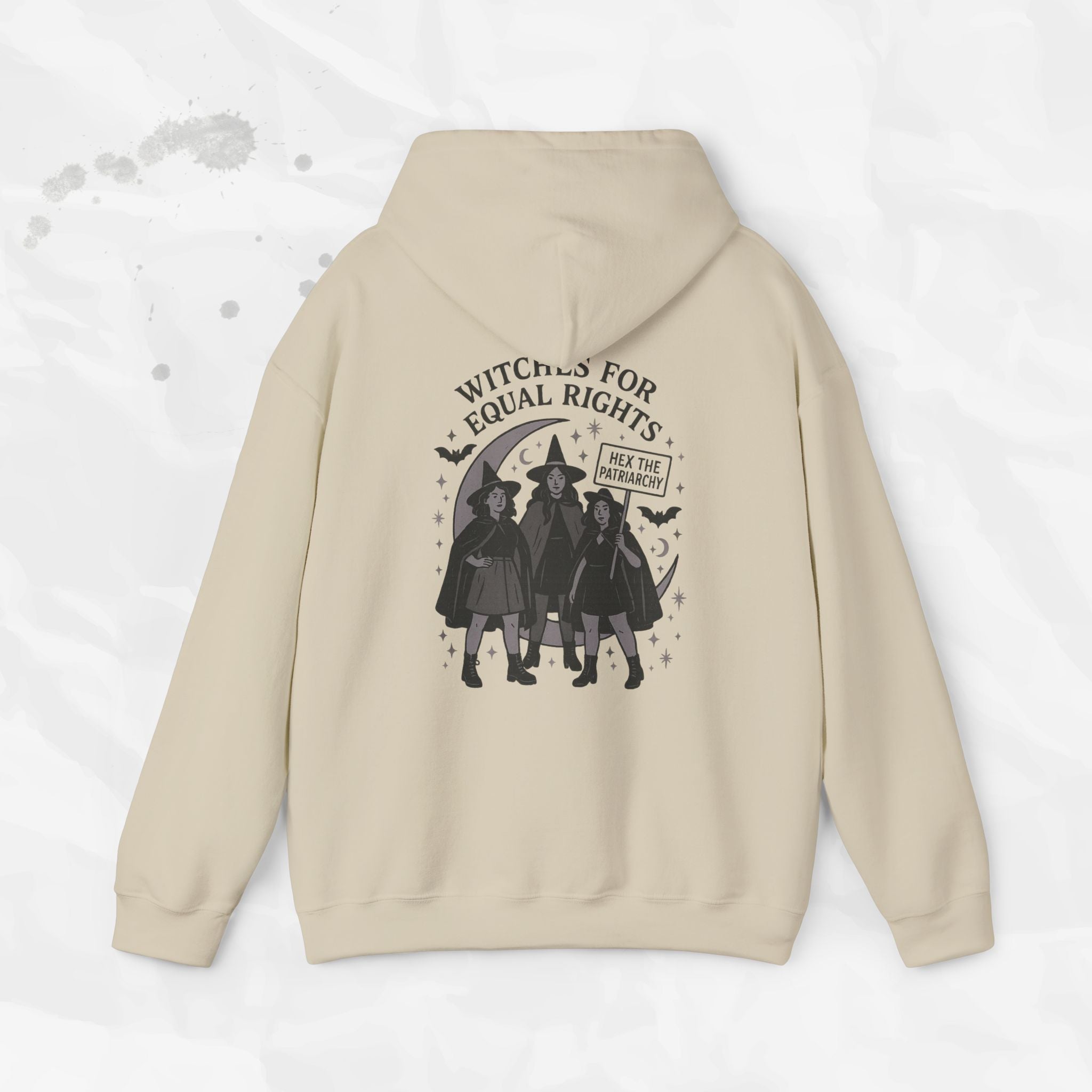 Witches for Equal Rights Graphic Hoodie in Grey or Blue - Image 3