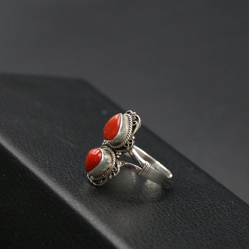 Nepal Handmade Jewelry Open Organic Xizang Style Personalized Creative Retro Ethnic Style Ring For Women