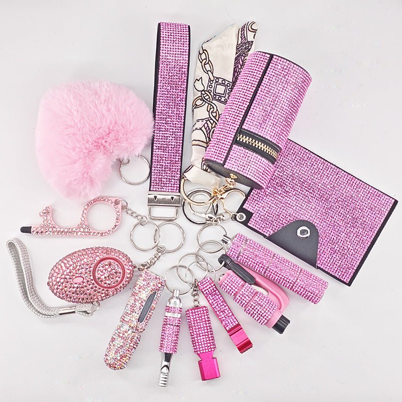 12-Piece Multifunctional Keychain Set – Glamorous Suitcase Charms