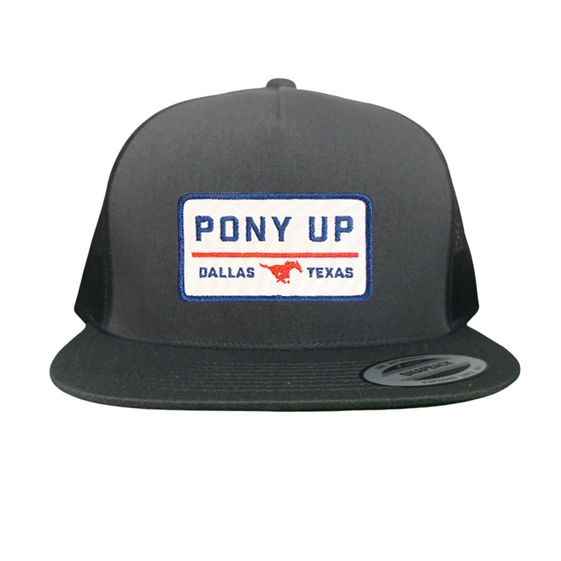 SMU Pony Up Rectangle Patch Mesh Snapback Hat