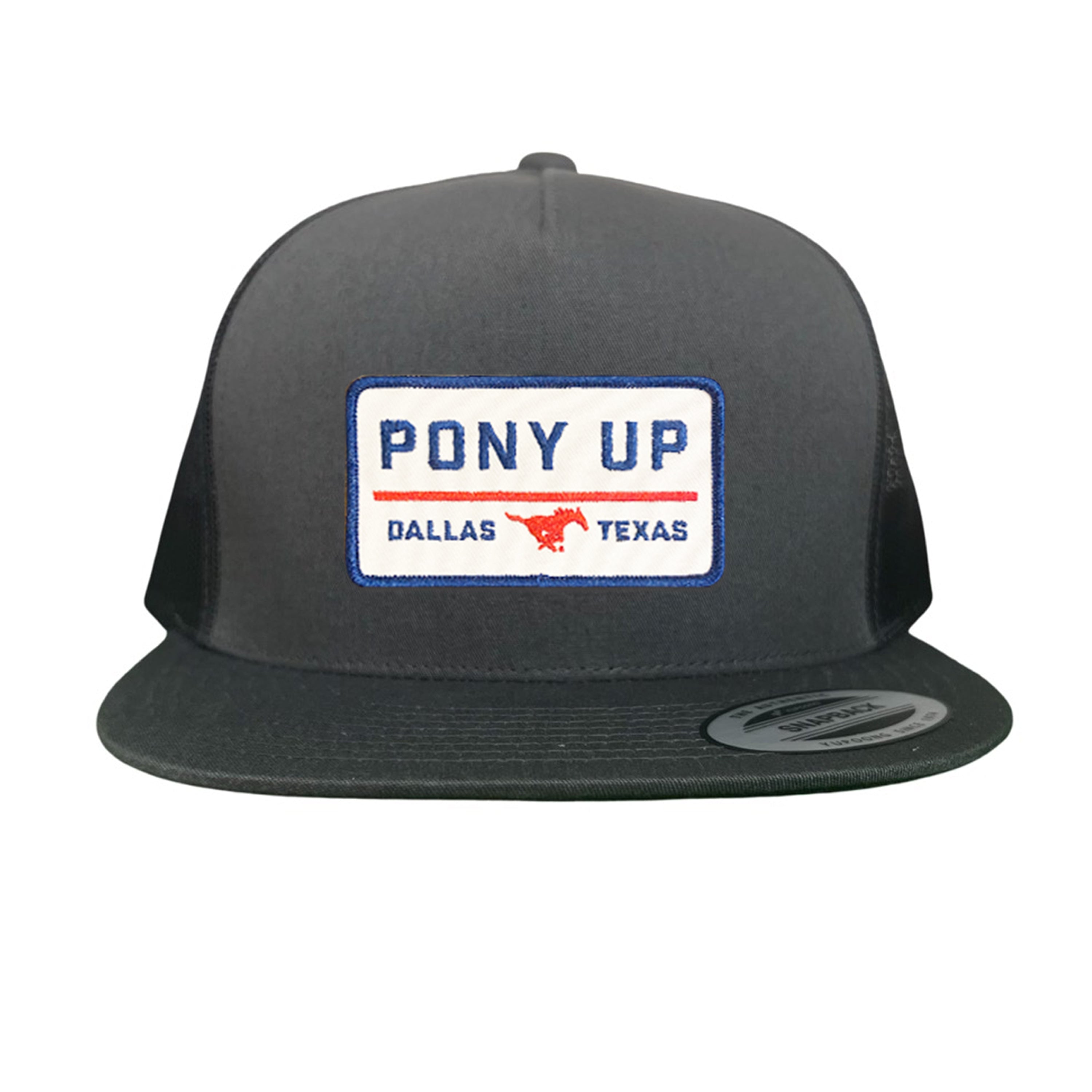 SMU Pony Up Rectangle Patch Mesh Snapback Hat