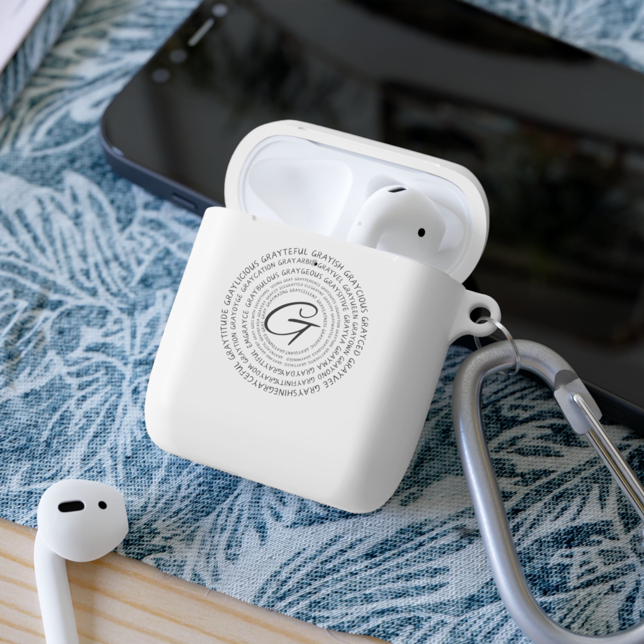 Grateful AirPods Case Cover with Keychain - Minimalist Tech Accessory