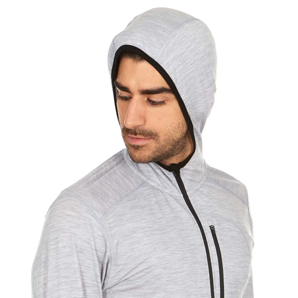 Men's Merino Wool 1/4 Zip Sun Hoodie - Lightweight Athletic Base Layer
