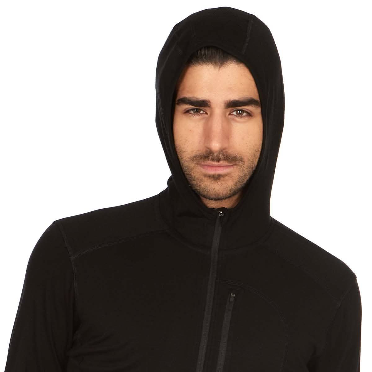 Men's Merino Wool 1/4 Zip Sun Hoodie - Lightweight Athletic Base Layer