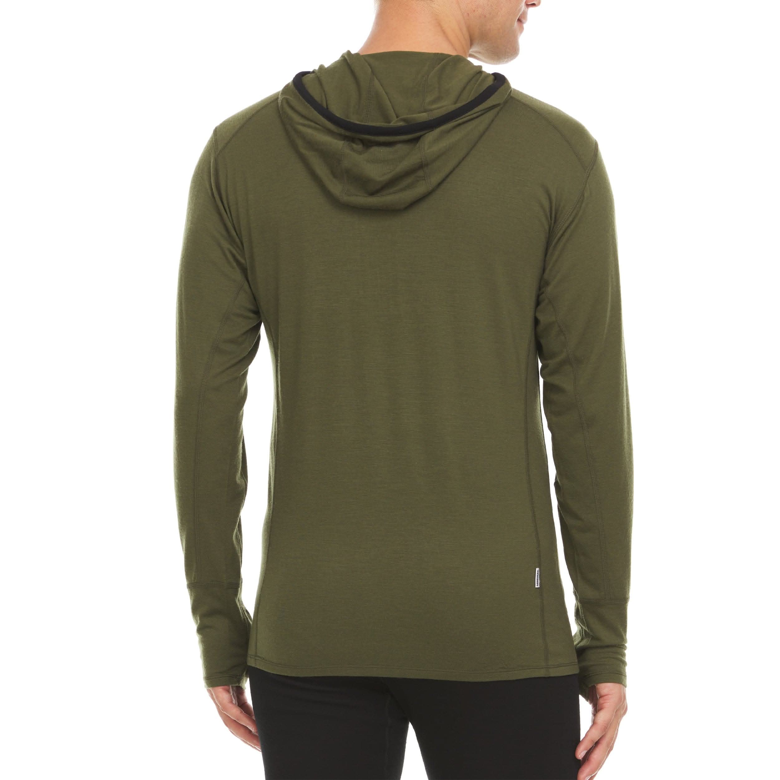 Men's Merino Wool 1/4 Zip Sun Hoodie - Lightweight Athletic Base Layer
