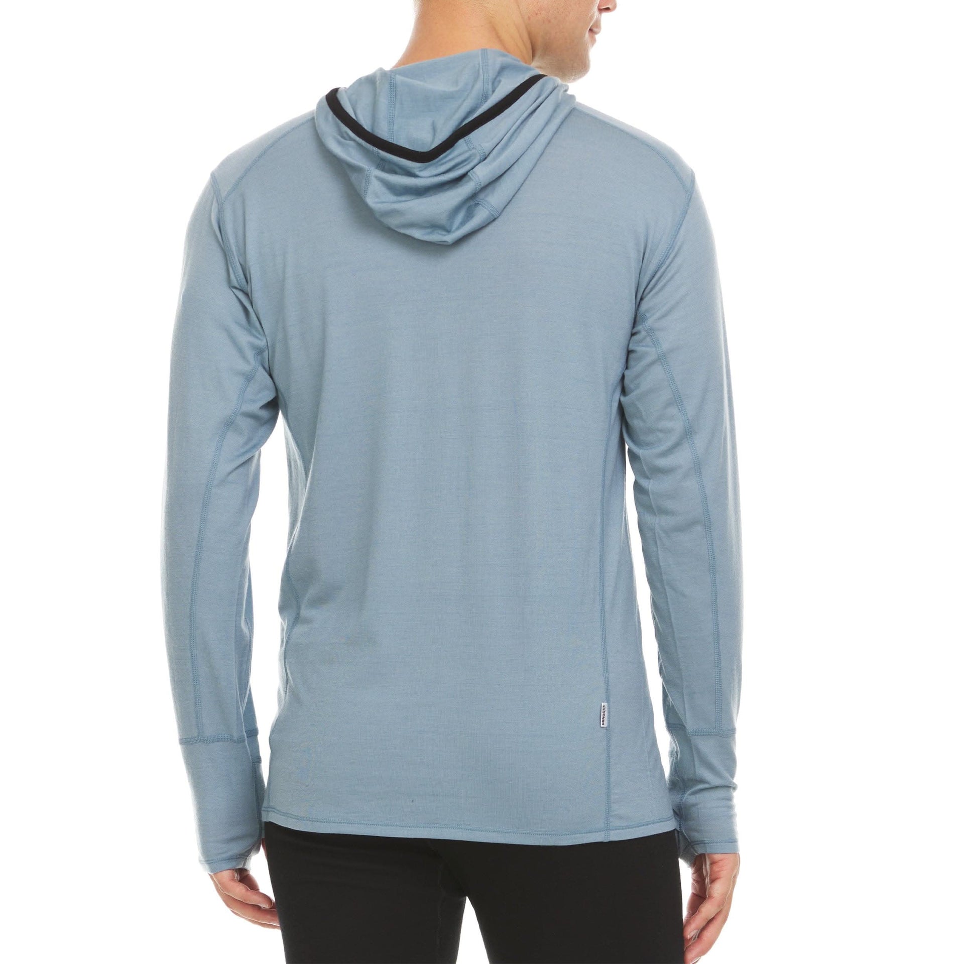 Men's Merino Wool 1/4 Zip Sun Hoodie - Lightweight Athletic Base Layer