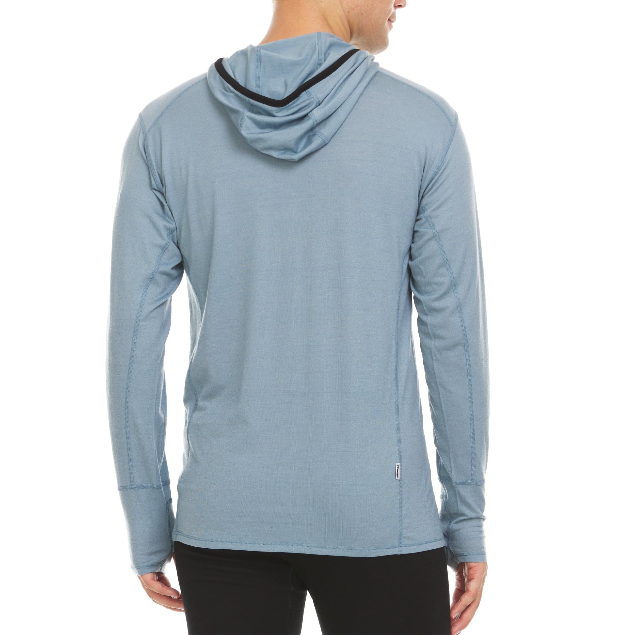 Men's Merino Wool 1/4 Zip Sun Hoodie - Lightweight Athletic Base Layer