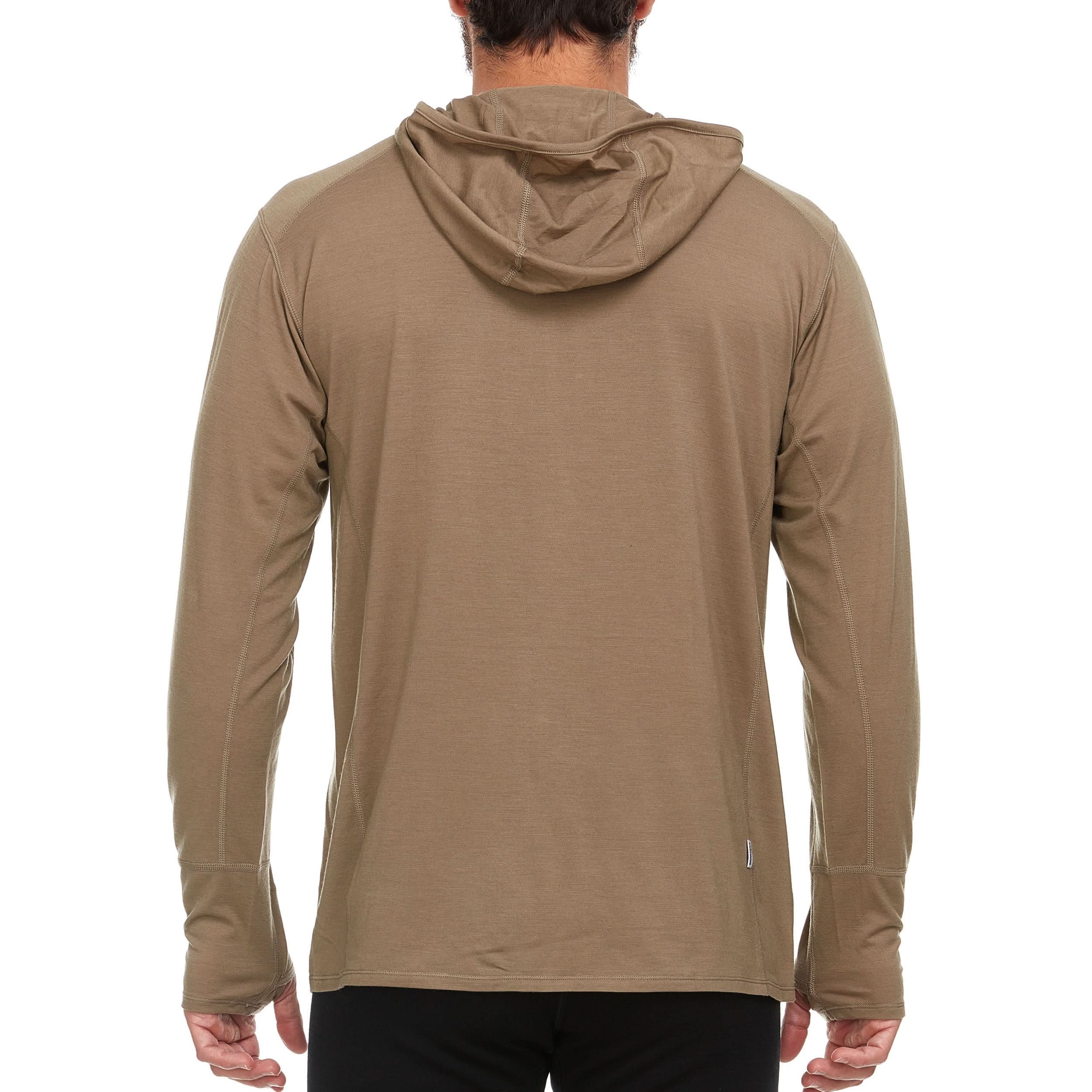 Men's Merino Wool 1/4 Zip Sun Hoodie - Lightweight Athletic Base Layer