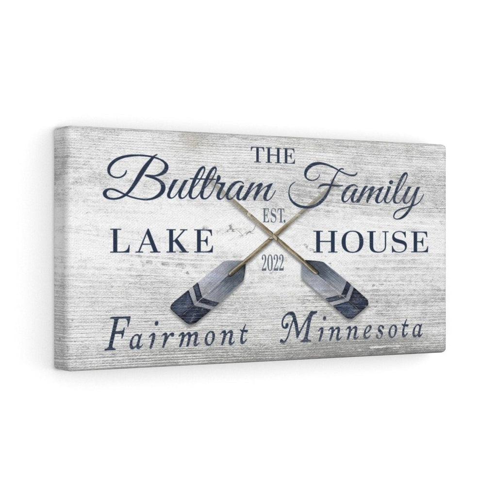 Personalized Coordinates Sign with Rustic Oars and Paddles Decor