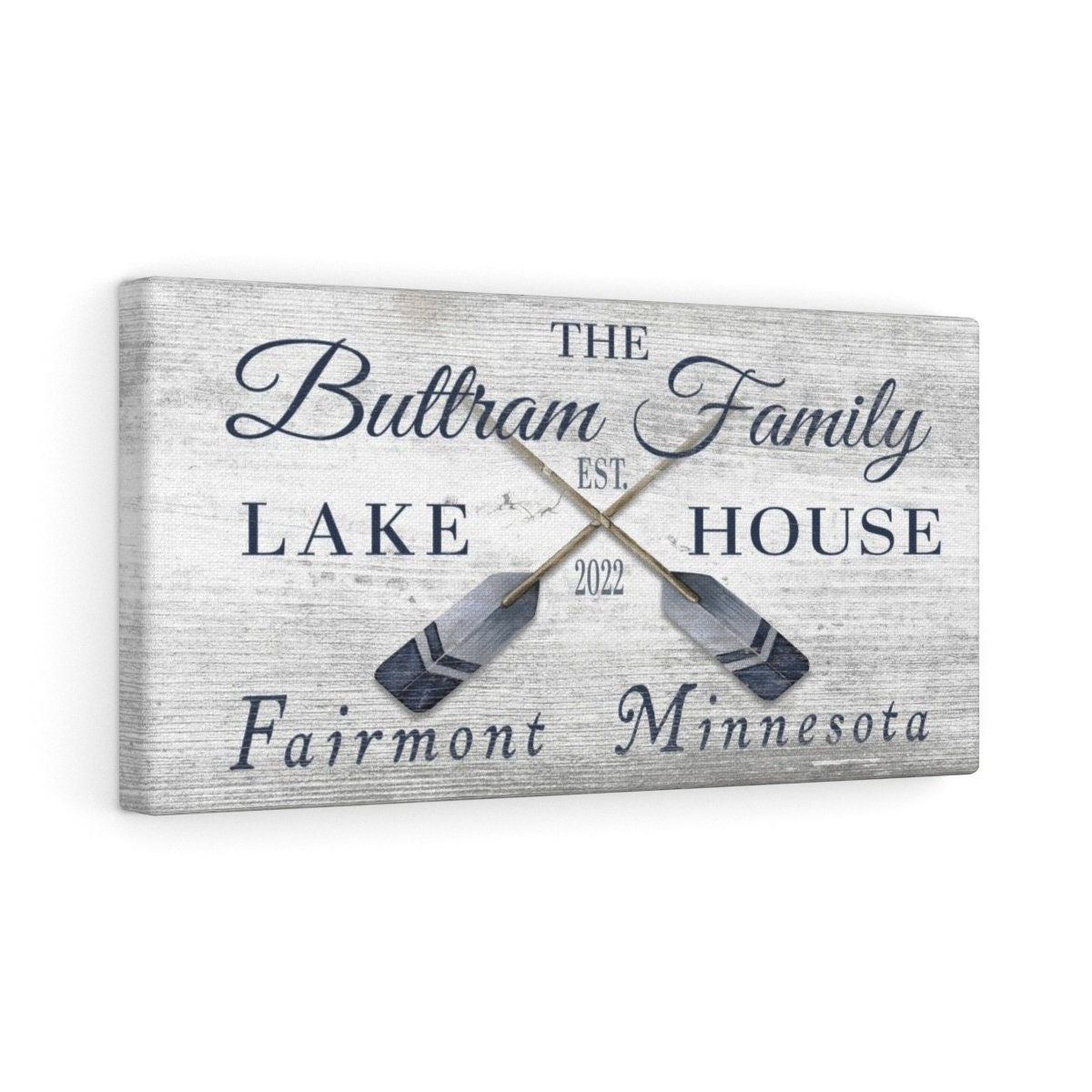 Personalized Coordinates Sign with Rustic Oars and Paddles Decor